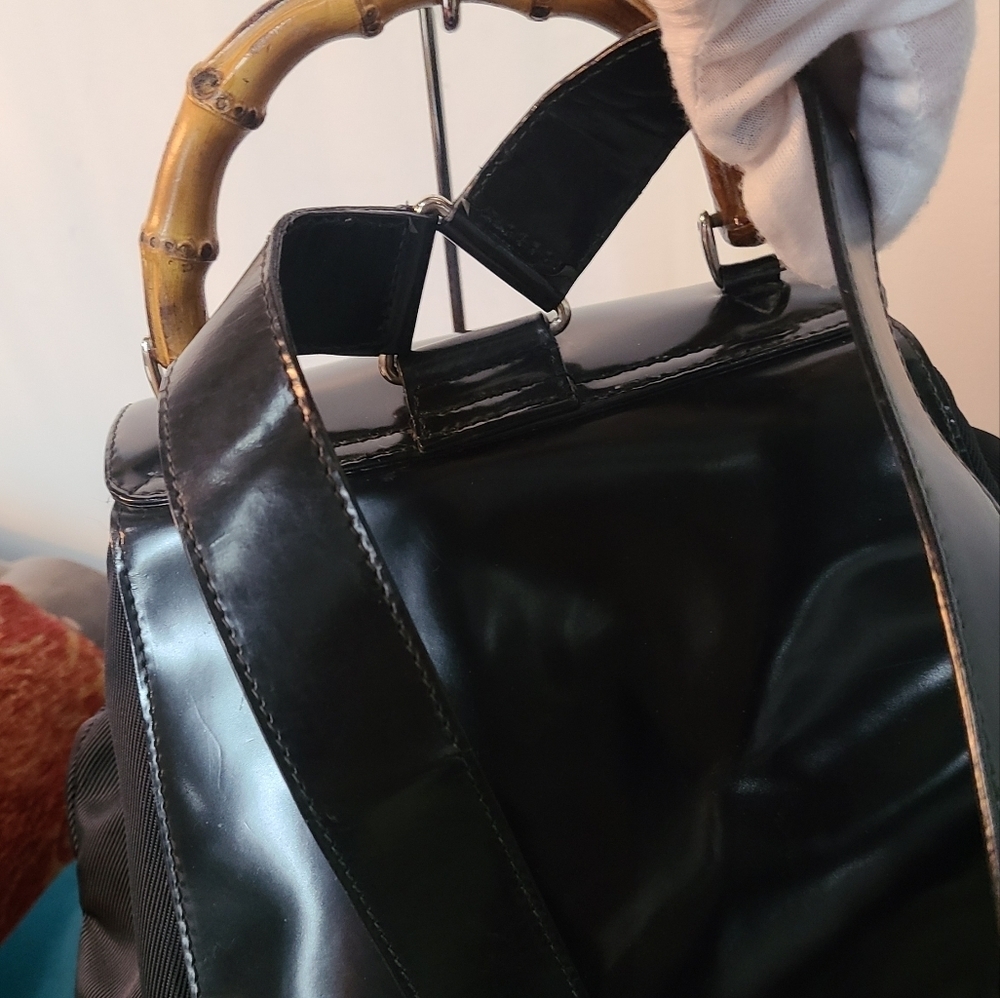 Gucci Bamboo Drawstring Nylon Backpack - Picture 9 of 17